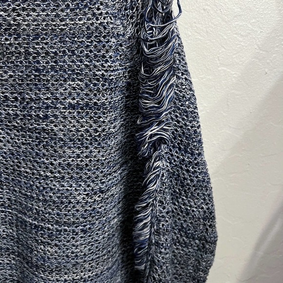 IRO Yana Distressed Open Knit Sweater Medium Blue Pullover Cotton - Picture 6 of 8